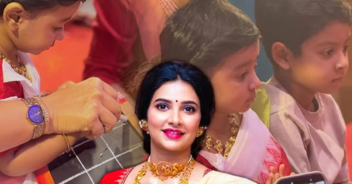 subhasree daughter yalini on saraswati puja
