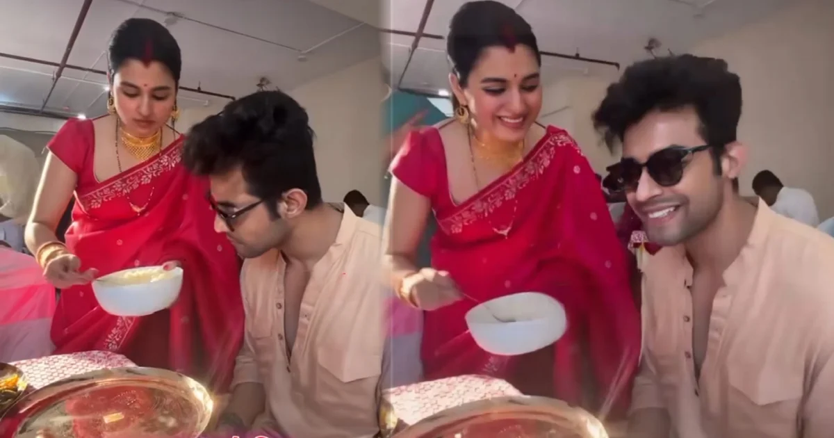 রণজয় শ্যামৌপ্তি, নবদম্পতি, বৌভাত, ভালবাসা দিবস, টলিউড বিয়ে, Ranojoy Shymoupti, Bengali celebrity wedding, Bou Bhaat ceremony, Valentine wedding, Tollywood couple